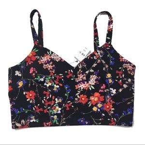 Express floral colorful crop top bralette sz Med